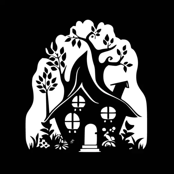 Fairy House Hoogwaardige Kwaliteit Vector Logo Vector Illustratie Ideaal Voor — Stockvector