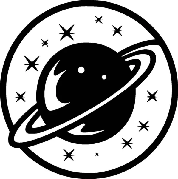 Galaxy Icono Aislado Blanco Negro Ilustración Vectorial — Archivo Imágenes Vectoriales
