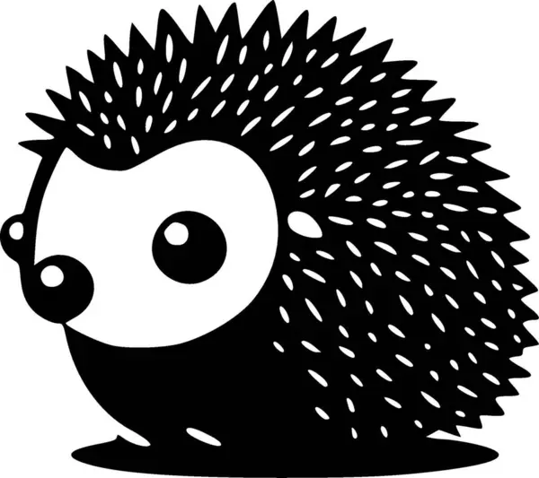 Hedgehog Minimalistisk Enkel Silhuet Vektorillustration – Stock-vektor