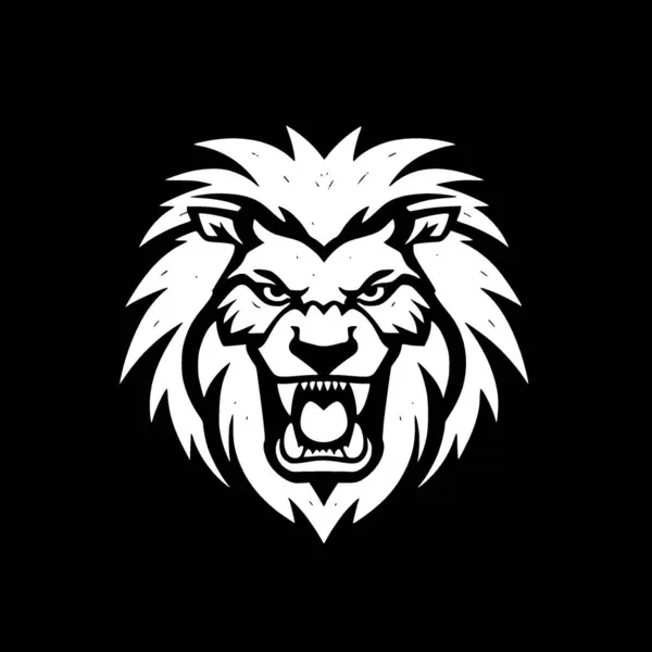 Λιοντάρι Μινιμαλιστικό Και Επίπεδο Λογότυπο Διανυσματική Απεικόνιση — Διανυσματικό Αρχείο