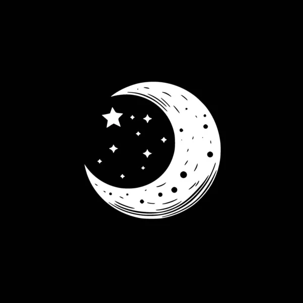 Måne Minimalistisk Fladt Logo Vektorillustration – Stock-vektor