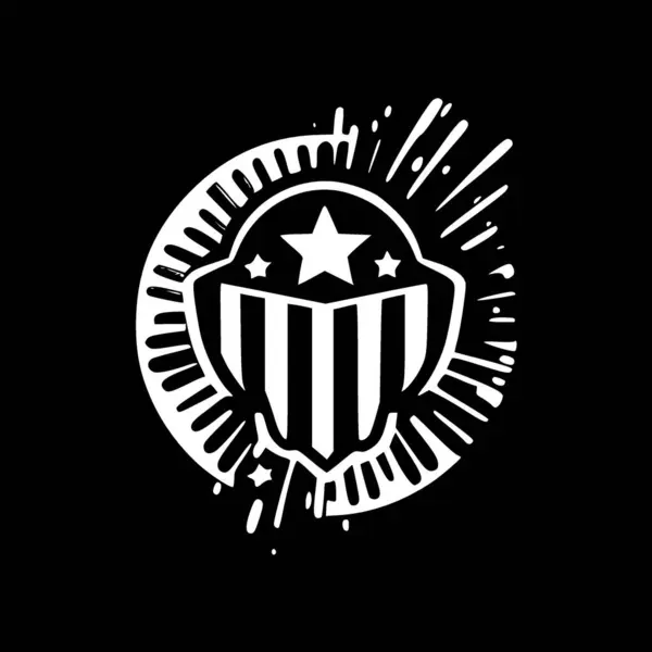 Patriotique Icône Isolée Noir Blanc Illustration Vectorielle — Image vectorielle