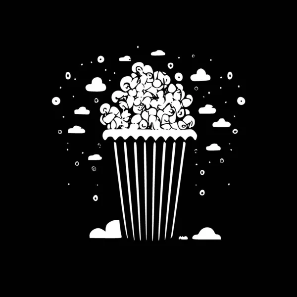 Popcorn Μινιμαλιστικό Και Επίπεδο Λογότυπο Διανυσματική Απεικόνιση — Διανυσματικό Αρχείο