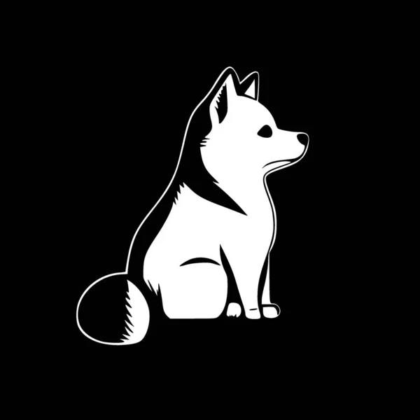 Shiba Minimalistisch Plat Logo Vectorillustratie — Stockvector