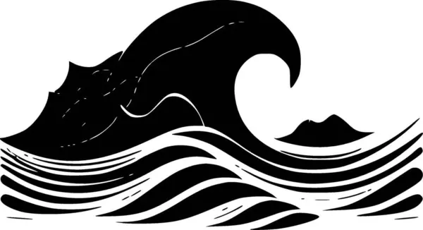 Κύματα Μινιμαλιστική Και Απλή Σιλουέτα Διανυσματική Απεικόνιση — Διανυσματικό Αρχείο