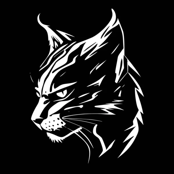 Wildcat Illustrazione Vettoriale Bianco Nero — Vettoriale Stock