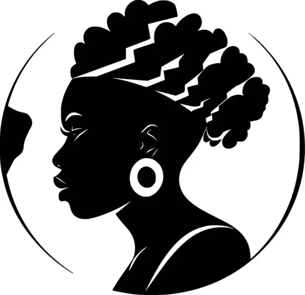 Африканская Черно Белая Векторная Иллюстрация — стоковый вектор