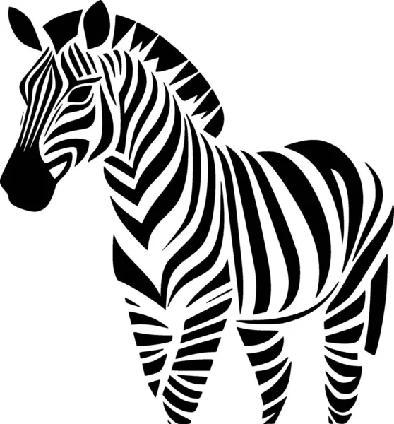 Zebra Ilustração Vetorial Preto Branco — Vetor de Stock