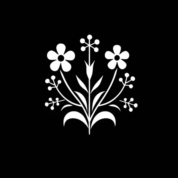 Flowers Minimalist Simple Silhouette Vector Illustration — Stock Vector