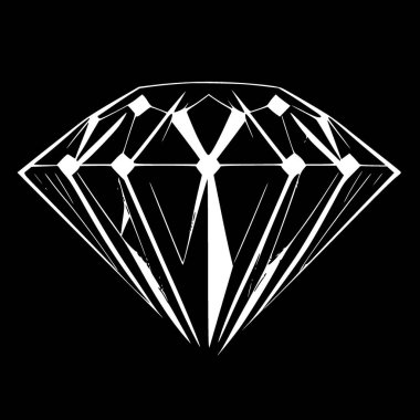 Yapay elmas - minimalist ve düz logo - vektör illüstrasyonu