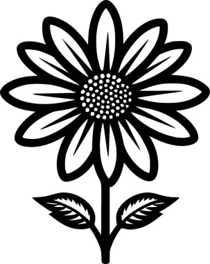 Daisy - minimalist ve basit silüet - vektör illüstrasyonu