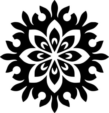 Mandala - minimalist ve düz logo - vektör illüstrasyonu