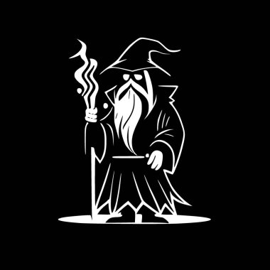 Wizard - minimalist and simple silhouette - vector illustration clipart