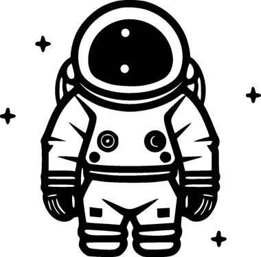 Astronot - yüksek kaliteli vektör logosu - t-shirt grafiği için ideal vektör çizimi