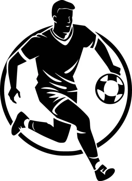 Calcio Logo Minimalista Piatto Illustrazione Vettoriale — Vettoriale Stock