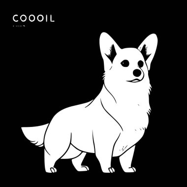 Corgi - minimalist ve düz logo - vektör illüstrasyonu