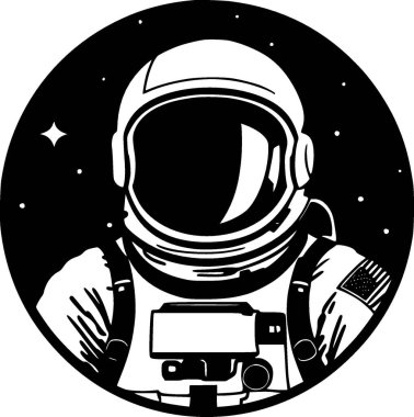 Astronot - yüksek kaliteli vektör logosu - t-shirt grafiği için ideal vektör çizimi