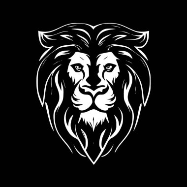 Aslan surat - minimalist ve düz logo - vektör illüstrasyonu