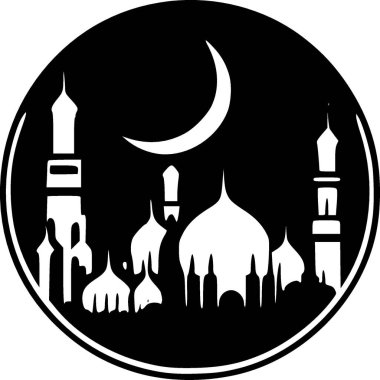 Ramazan - minimalist ve düz logo - vektör illüstrasyonu