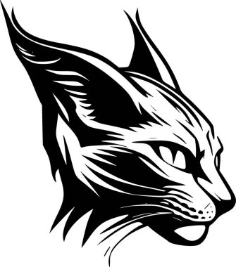 Wildcat - black and white isolated icon - vector illustration clipart