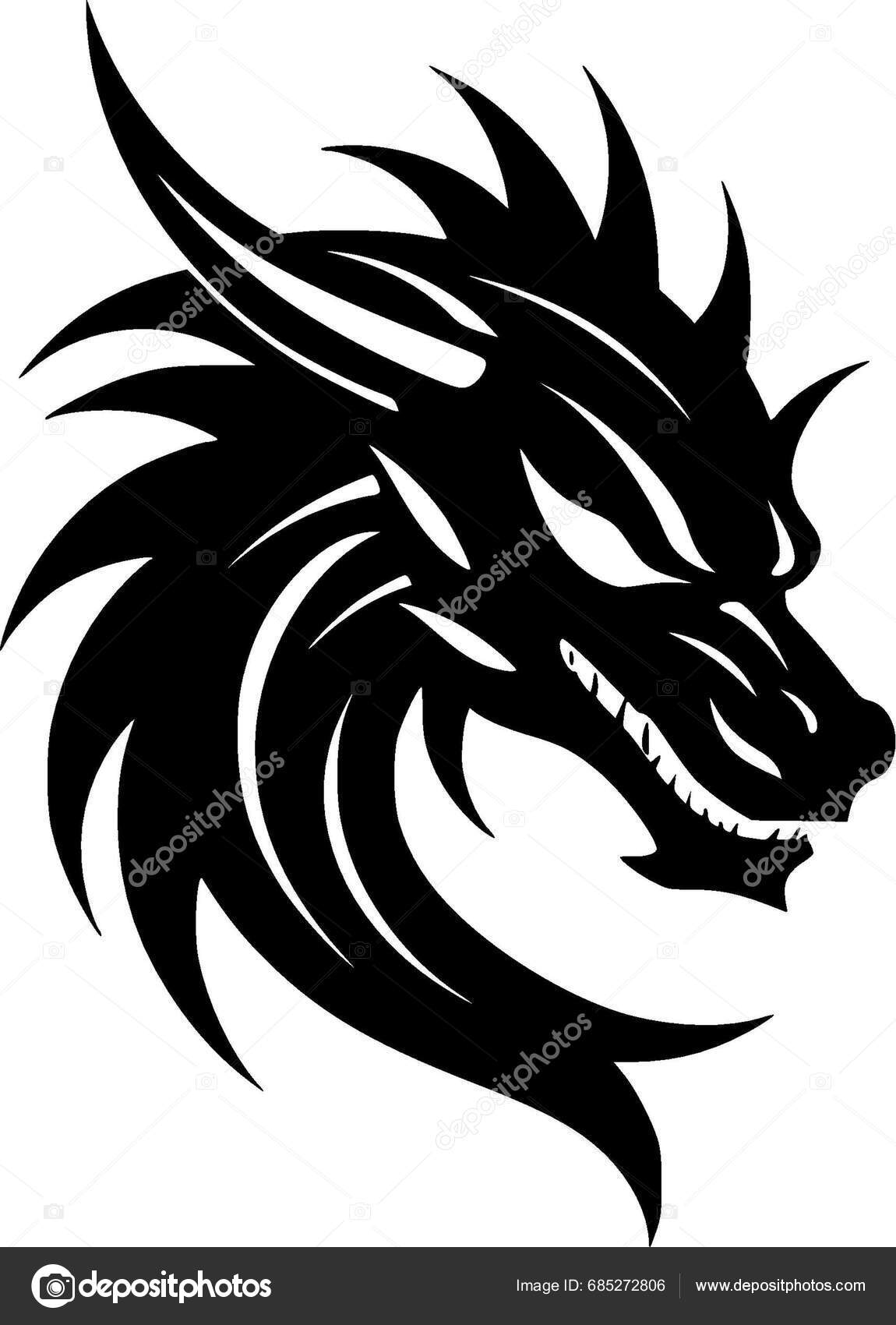 Dragon Minimalist Flat Logo Vector Illustration Stock Vector by ...