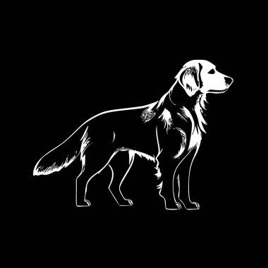 Golden retriever - minimalist ve düz logo - vektör illüstrasyonu