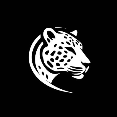 Leopar - minimalist ve düz logo - vektör illüstrasyonu