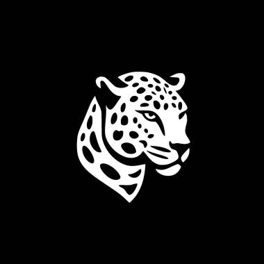 leopar - siyah-beyaz vektör çizim