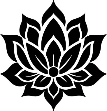 Mandala - minimalist ve basit siluet - vektör illüstrasyonu