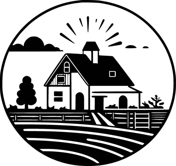 stock vector Farmhouse - minimalist and flat logo - vector illustration