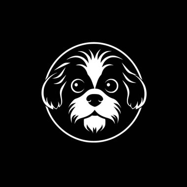 Köpek - minimalist ve düz logo - vektör illüstrasyonu