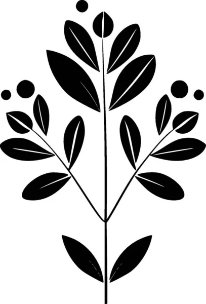 Eucalipto Icono Aislado Blanco Negro Ilustración Vectorial — Vector de stock