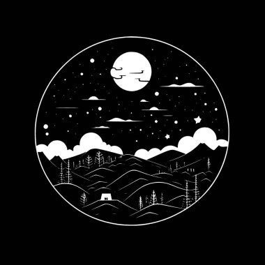 Night sky - minimalist and flat logo - vector illustration clipart