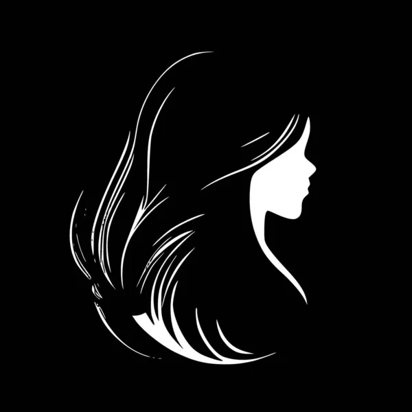 Cheveux Silhouette Minimaliste Simple Illustration Vectorielle — Image vectorielle