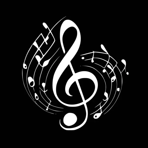 Music Notes Minimalist Flat Logo Vector Illustration — Stock Vector