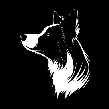 Border collie - minimalist ve basit siluet - vektör illüstrasyonu