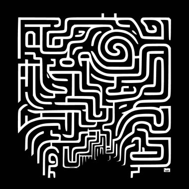 Mazes - minimalist ve basit siluet - vektör illüstrasyonu