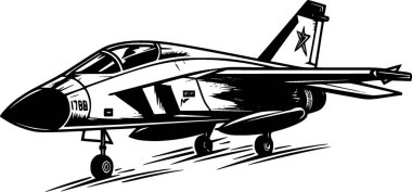 Avcı jeti - yüksek kalite vektör logosu - t-shirt grafiği için ideal vektör çizimi