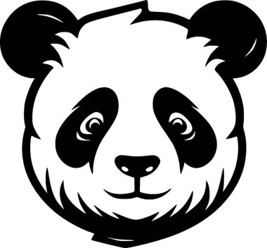 Panda - minimalist ve düz logo - vektör illüstrasyonu