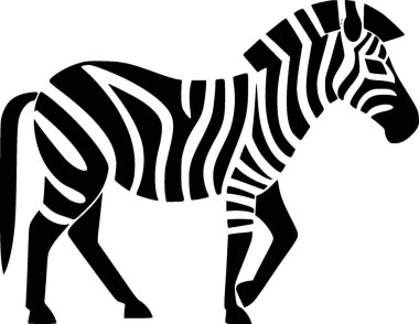 Zebra - minimalist ve düz logo - vektör illüstrasyonu