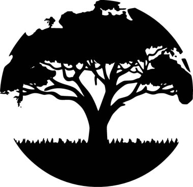 Afrika - minimalist ve düz logo - vektör illüstrasyonu