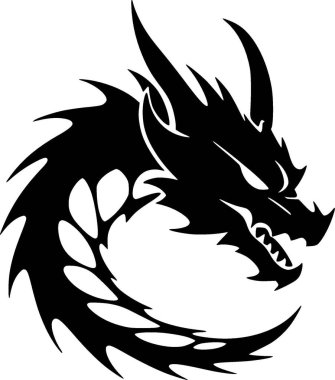 Dragon - minimalist and simple silhouette - vector illustration clipart