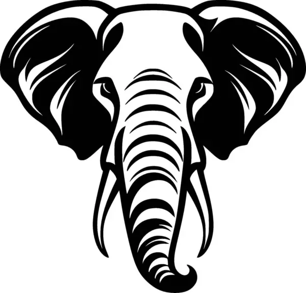 Elefante Logotipo Minimalista Plana Ilustração Vetorial — Vetor de Stock