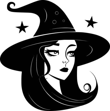 Witchy - yüksek kaliteli vektör logosu - t-shirt grafiği için ideal vektör çizimi