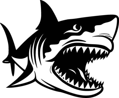 Shark - minimalist and flat logo - vector illustration clipart