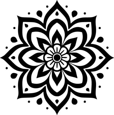 Mandala - minimalist ve düz logo - vektör illüstrasyonu