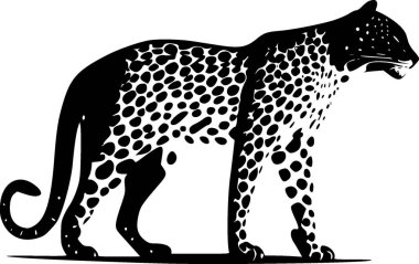 Leopar - yüksek kaliteli vektör logosu - t-shirt grafiği için ideal vektör çizimi