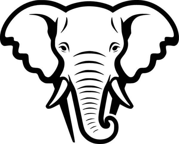 Elefante Ilustração Vetorial Preto Branco — Vetor de Stock