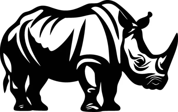 stock vector Rhinoceros - minimalist and flat logo - vector illustration