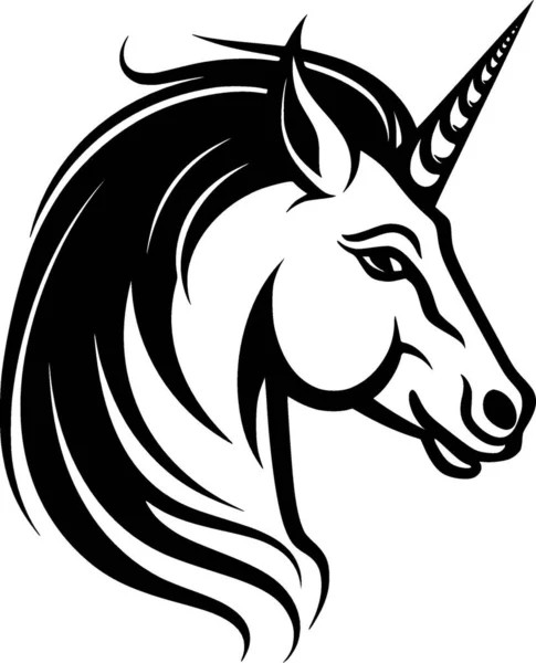 stock vector Unicorn - black and white isolated icon - vector illustration